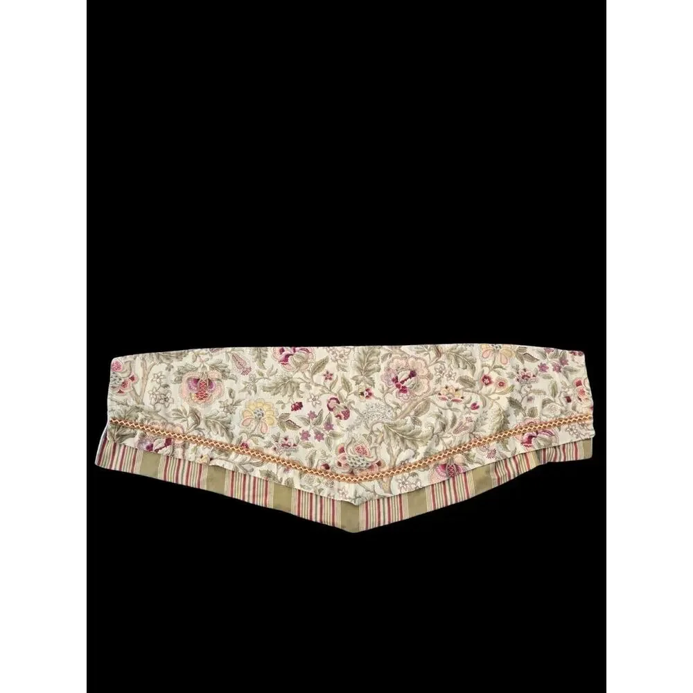 Waverly Imperial Dress Cream Red Floral Striped Valance 51”